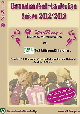 Lokalderby gegen TuS Müssen/B. am 11.11.2012 um 17:00 Uhr im Leopoldinum