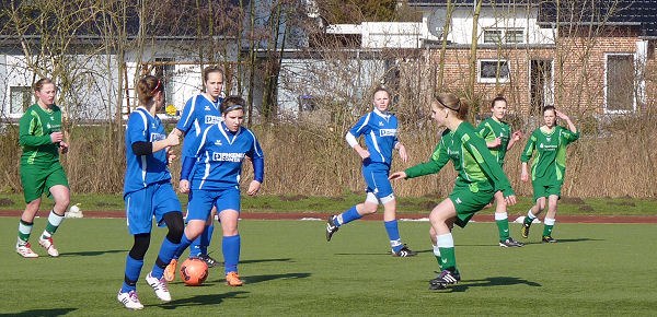 Volle Konzentration; in blau und grün